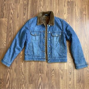 HURLEY women’s Denim faux fur lined jacket. Measurements in description.